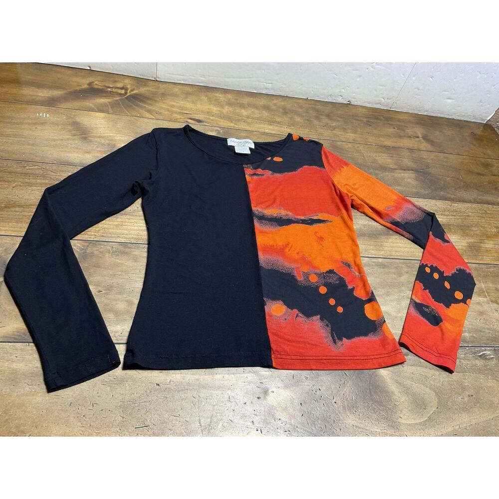 Ivan Grundahl Copenhagen Abstract Stretch Long Sleeve Top Size Small